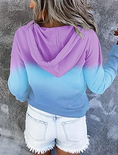 Hooded Sweatshirts for Women Hoodies Pullover Casual Sports Top Button Down Shirt with Pockets