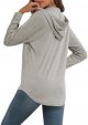Hoodies for Women V Neck Long Sleeve Lightweight Sweatshirts Drawstring Pullover Tops